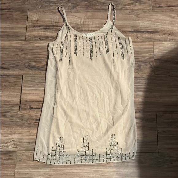 Tops - Elegant Cream Embellished Women's dress